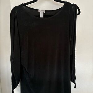 Chico’s sliced-arms Black Long-Sleeve Shift top